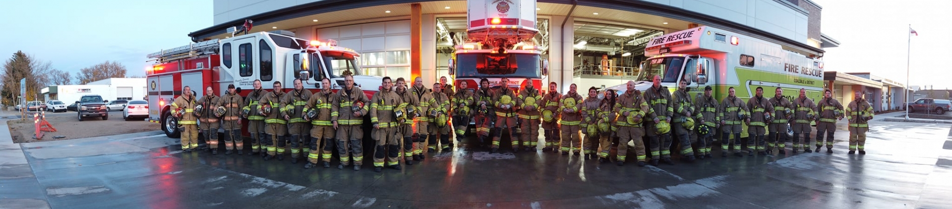 The CDES team standing in front of the fire hall