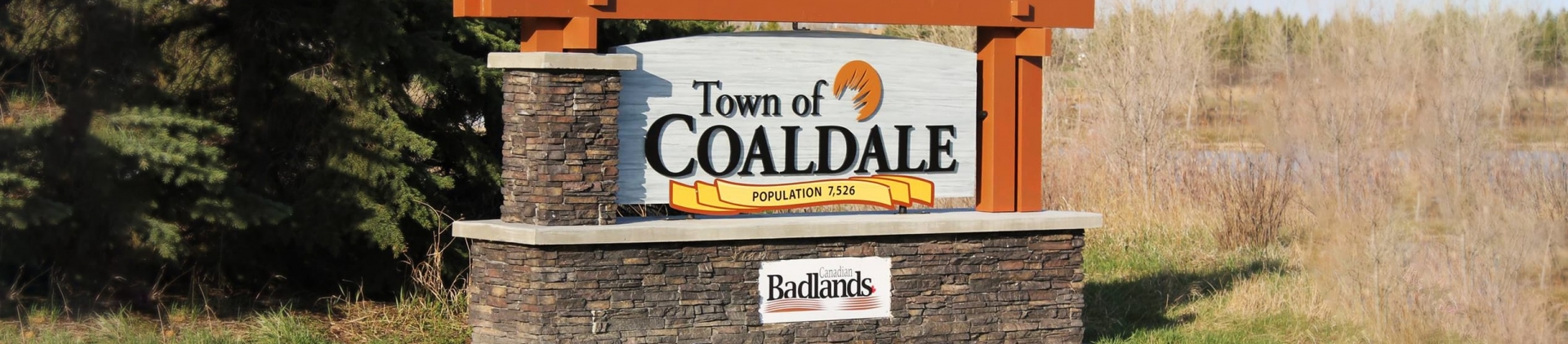Town of Coaldale sign.
