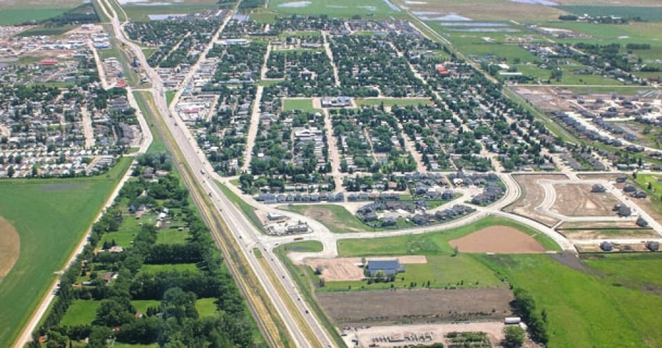 Aerial view of the Town of Coaldale